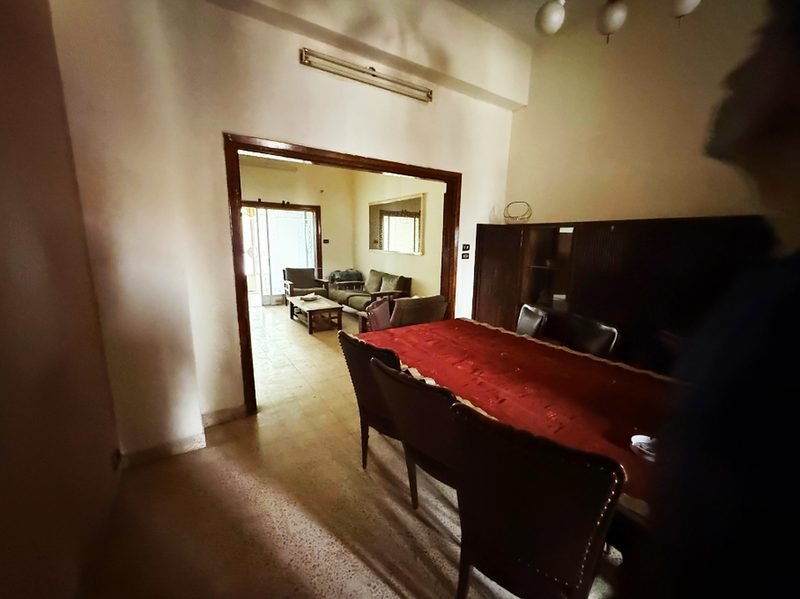 A simply furnished dining room
